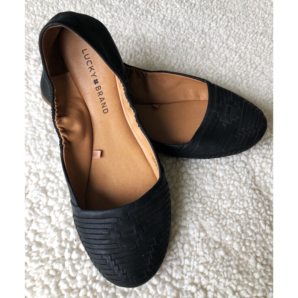 Lucky Brand Black Ballet Flats Emily Size 8.5